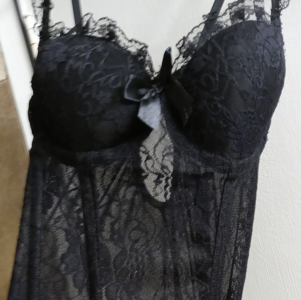 Black lingerie corset